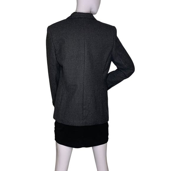 Amanda Smith Petites Blazer/Coat Pure Wool Size 6P Charcoal Two Front Po… - Picture 4 of 10